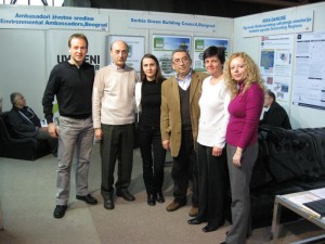 IBPSA-Danube members from Romania and Serbia at the IBPSA stand